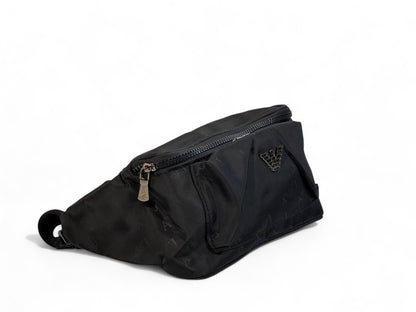 Emporio Armani EA7 Black Belt Bag 🖤 | Luxury Monogram Crossbody Pouch for Everyday Style