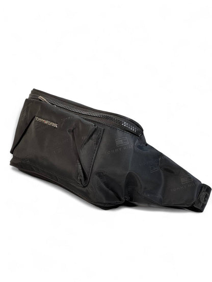 Tommy Hilfiger Black Monogram Belt Bag 🖤 | Sleek Crossbody for Everyday Style
