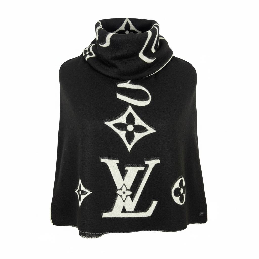Louis Vuitton Oversized Monogram Shawl 🖤✨ | Bold Black Icon