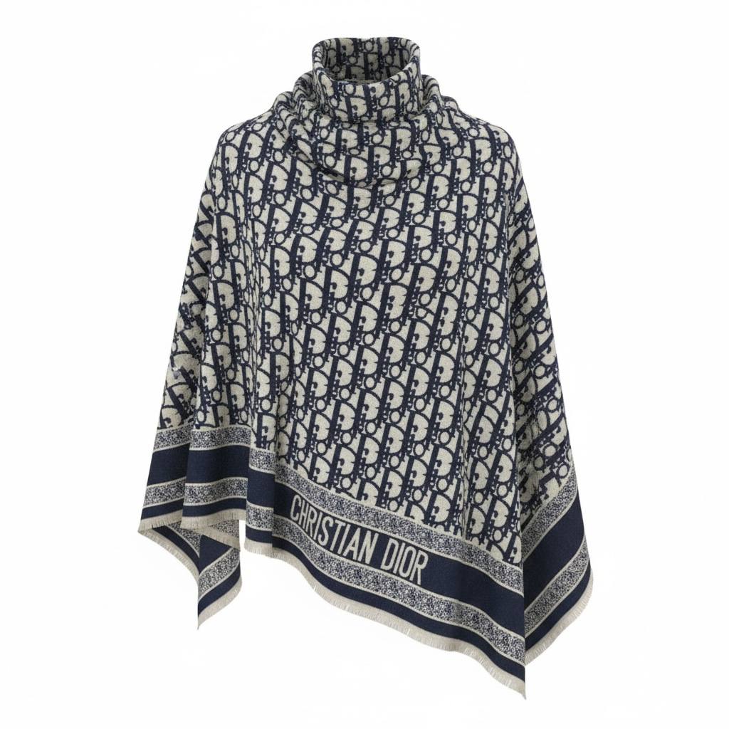 Christian Dior Oblique Monogram Scarf 💙✨ | Navy & Ivory Icon
