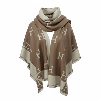 Hermes Signature Reversible Scarf – Camel & Ivory 🧣🤍🤎