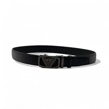Emporio Armani Leather Belt – 120 CM Black Eagle Buckle 🦅✨
