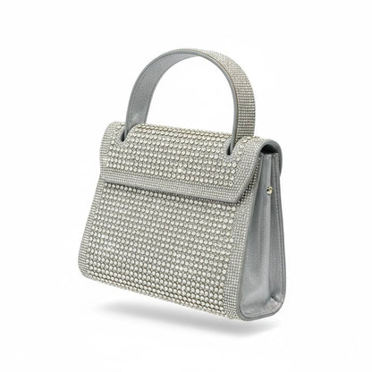 Hermès-Inspired Silver Crystal Top Handle Bag ✨🤍 | Luxury Evening Statement Handbag