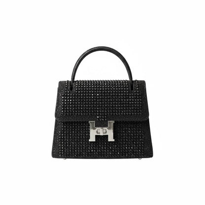 Hermès-Inspired Black Crystal Top Handle Bag 🖤✨ | Luxury Evening Statement Handbag