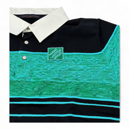 Louis Vuitton Monogram Panel Polo – Green Jacquard x White Collar Edition