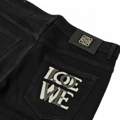LOEWE Black Slim Denim Jeans – Sculpted Elegance in Motion