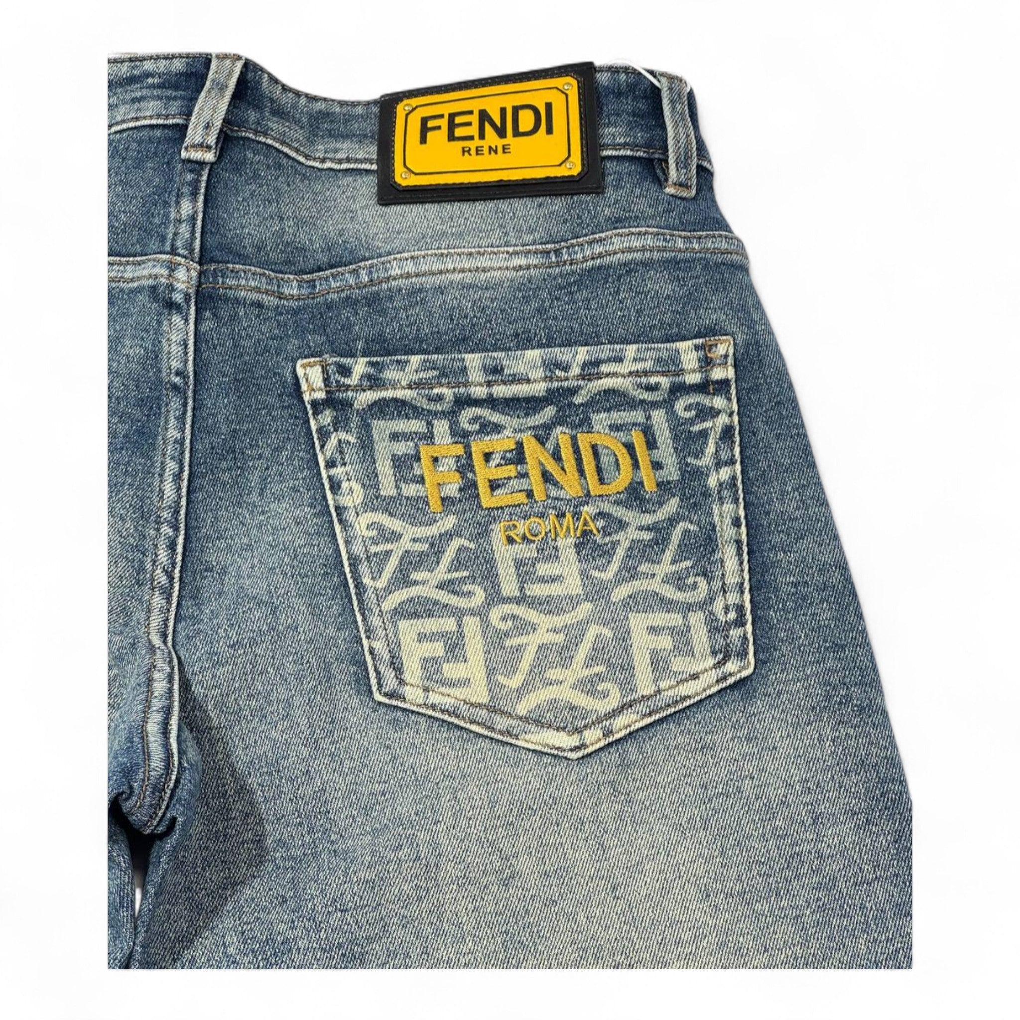 FENDI Roma Logo Pocket Jeans – Italian Craft with Iconic Edge