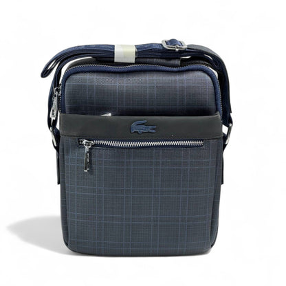 🐊 Lacoste Navy Check Crossbody Bag – Sporty Chic Meets Everyday Luxury