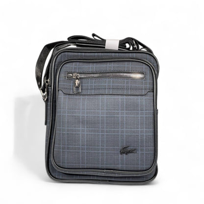 🐊 Lacoste Graphite Check Crossbody Bag – Sporty Sophistication, Everyday Edge