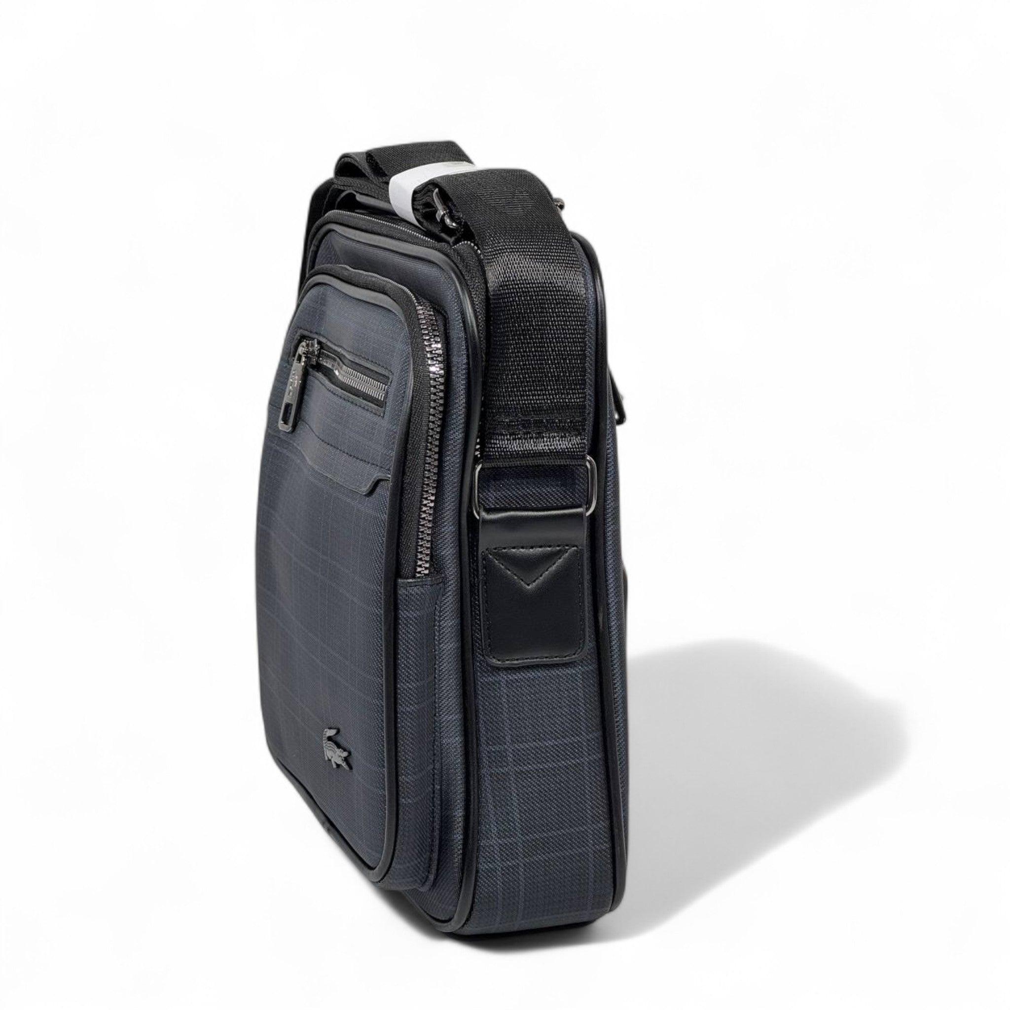 🐊 Lacoste Graphite Check Crossbody Bag – Sporty Sophistication, Everyday Edge