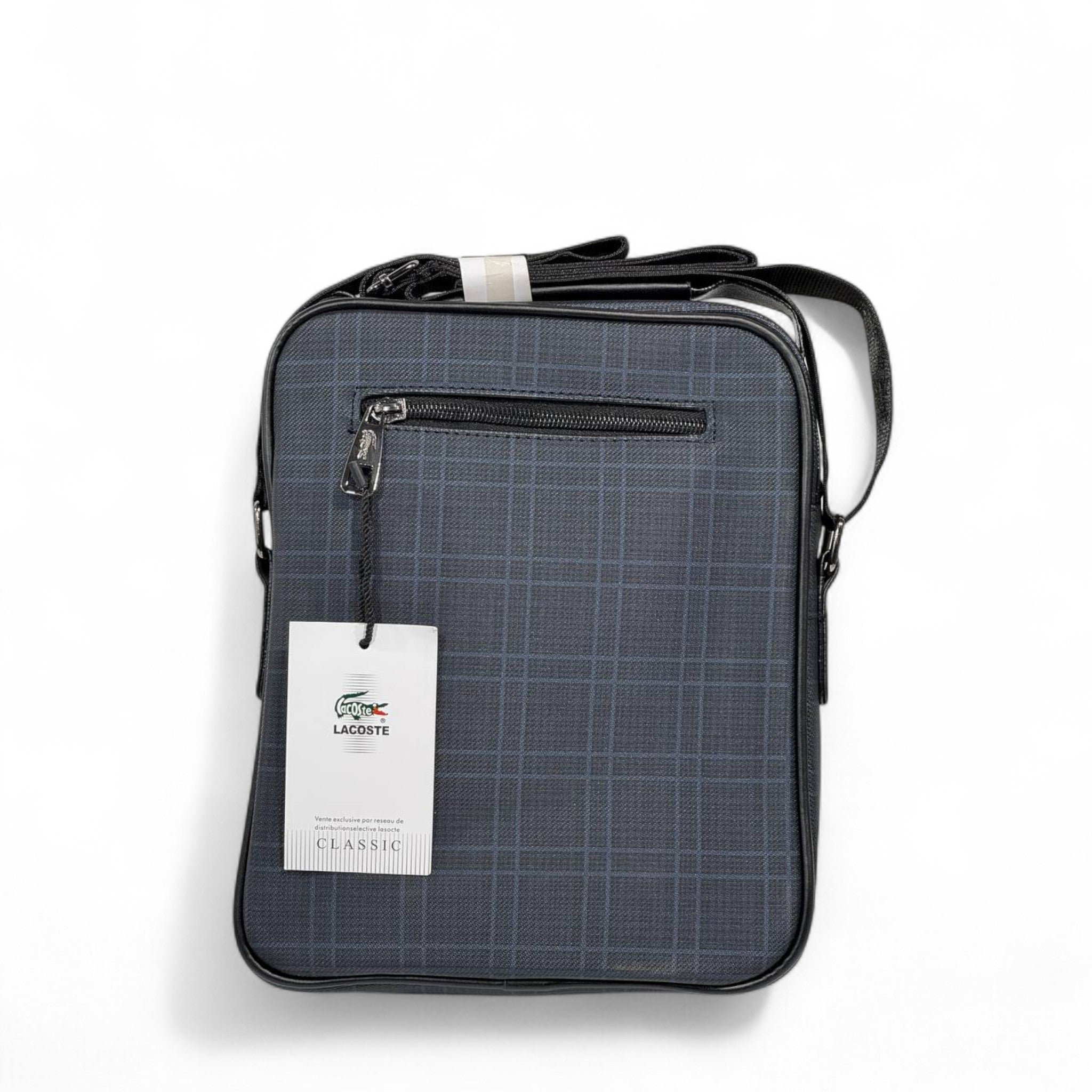 🐊 Lacoste Graphite Check Crossbody Bag – Sporty Sophistication, Everyday Edge