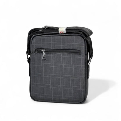 🐊 Lacoste Charcoal Check Crossbody Bag – Minimal Style, Maximum Impact