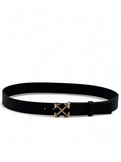 Off-White™ Gold Arrow Belt 🖤 (115 cm) | Premium Leather Minimal Edition