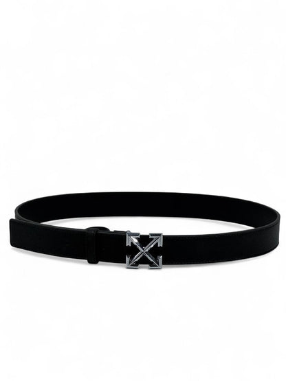 Off-White™ Silver Arrow Belt ⚫✨ (115 cm) | Iconic Minimal Edition