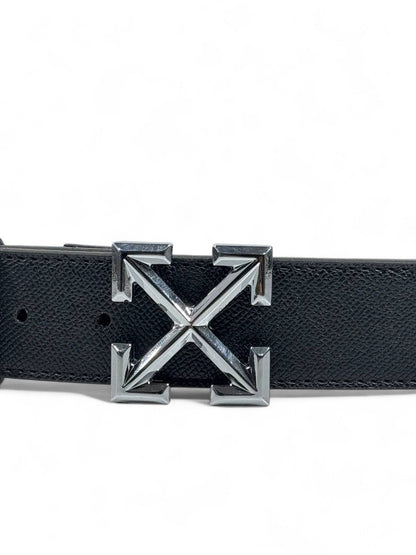 Off-White™ Silver Arrow Belt ⚫✨ (115 cm) | Iconic Minimal Edition