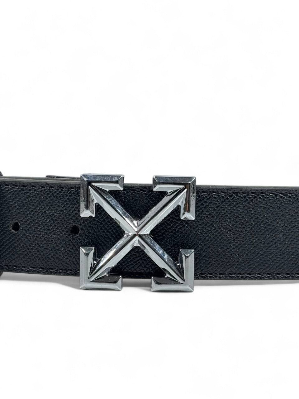 Off-White™ Silver Arrow Belt ⚫✨ (115 cm) | Iconic Minimal Edition