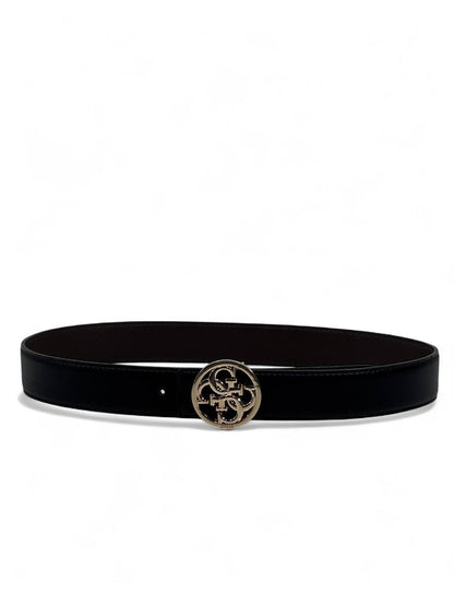 Guess™ Gold Emblem Leather Belt 🖤 (110 cm | Signature Style)