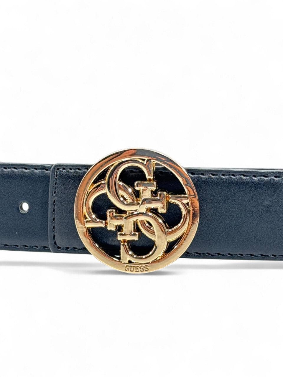 Guess™ Gold Emblem Leather Belt 🖤 (110 cm | Signature Style)
