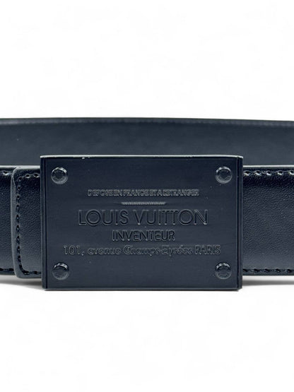 Louis Vuitton™ Leather Plate Belt 🖤 (125 cm | Timeless Luxury Edition)