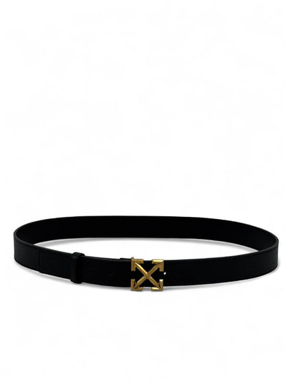 Off-White™ Gold Arrow Leather Belt ⚡ (125 cm | Signature Black Edition)
