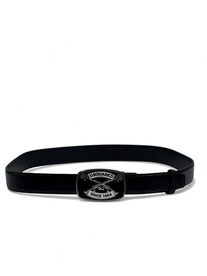 Dsquared2™ Vintage Logo Belt ⚔️ (120 cm | Black Leather Edition)