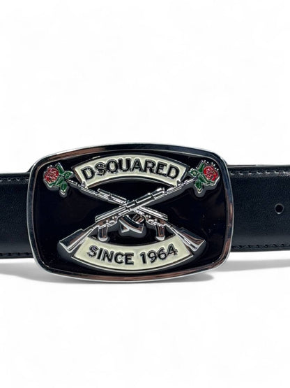 Dsquared2™ Vintage Logo Belt ⚔️ (120 cm | Black Leather Edition)