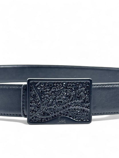 Christian Louboutin™ All-Black Crystal Belt 🖤 (130 cm | Noir Edition)