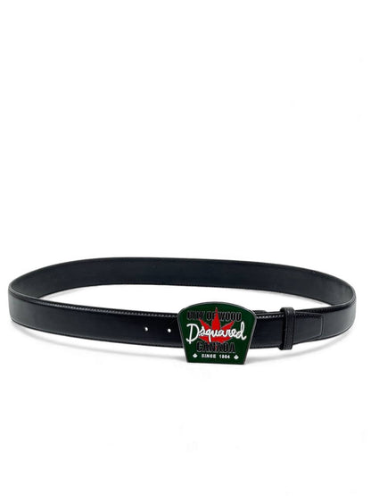 🌲 Dsquared2 “City of Wood” Canada Leather Belt – Black Edition (120 cm) 🌲