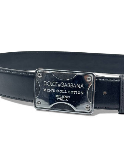🖤 Dolce & Gabbana Classic Plate Leather Belt – Black Edition (115 cm) 🖤