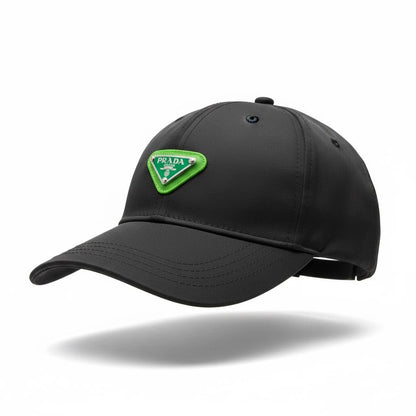 Prada Triangle Logo Black Cap 💚🖤🧢
