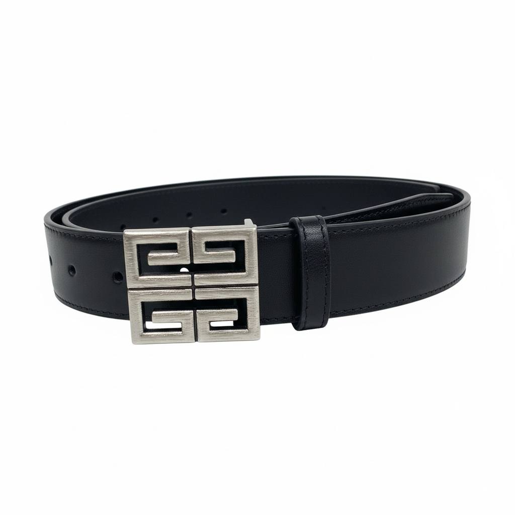 Givenchy 4G Logo Leather Belt – Black Designer Statement Belt  🖤✨ 110 cm