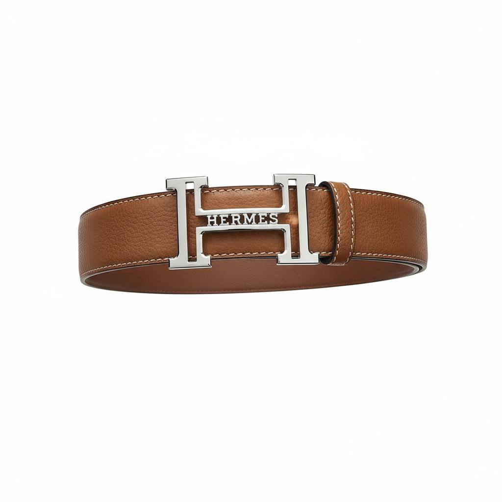Hermès H Buckle Leather Belt – Brown Classic Luxury Belt 🤎✨ 125 cm