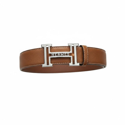 Hermès H Buckle Leather Belt – Brown Classic Luxury Belt 🤎✨ 125 cm