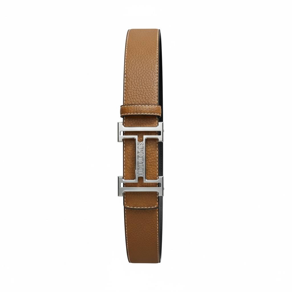 Hermès H Buckle Leather Belt – Brown Classic Luxury Belt 🤎✨ 125 cm