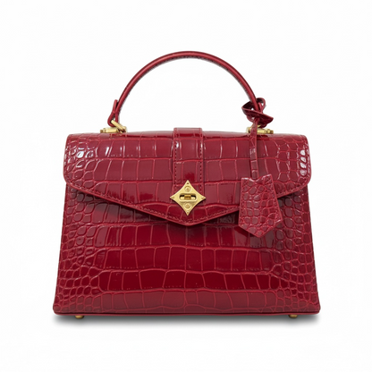 Louis Vuitton Crocodile-Embossed Top-Handle Bag – Deep Red 👜❤️