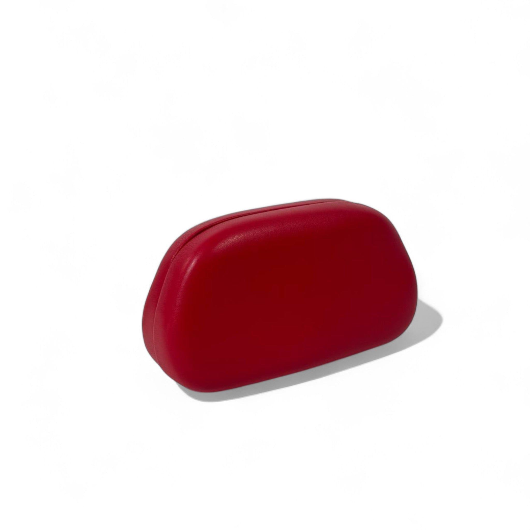 ZARA Red Sculptural Clutch – Gold C-Shaped Hardware Statement Bag ❤️✨