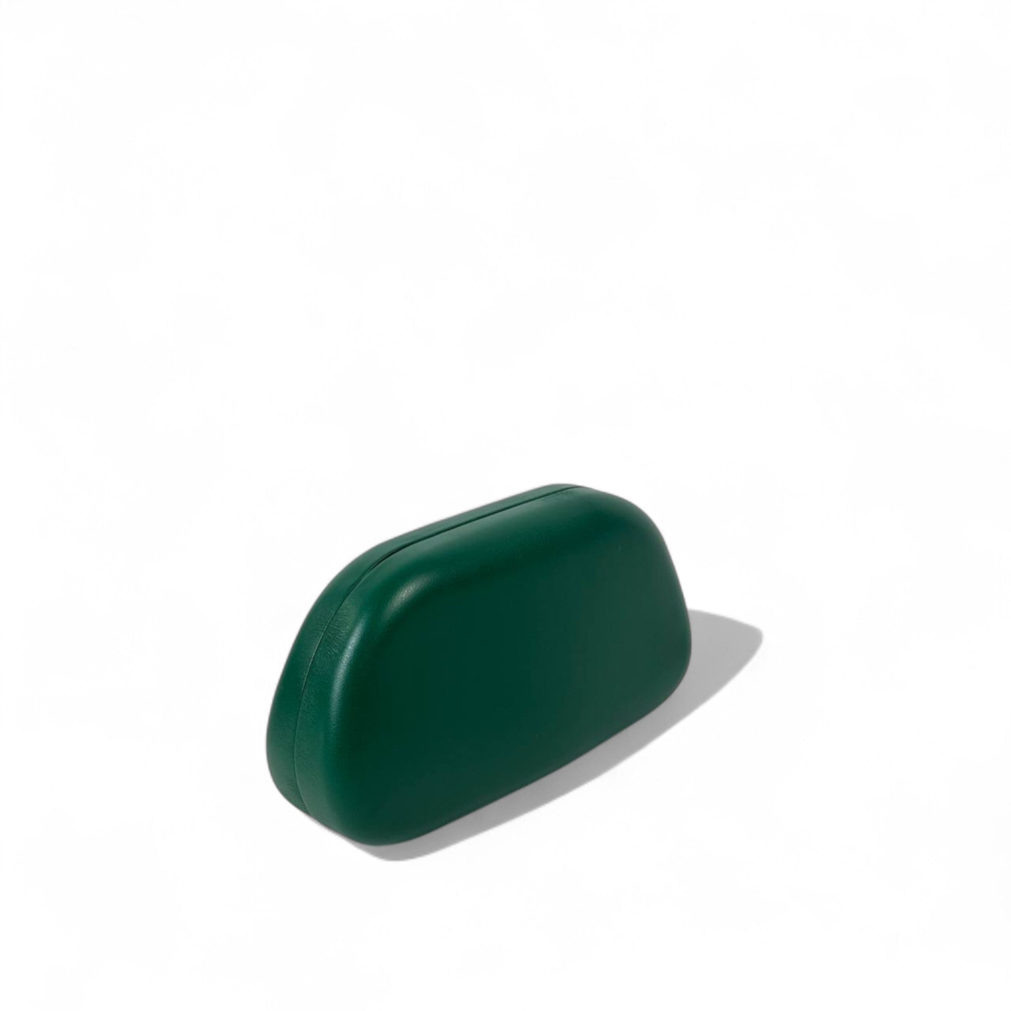 ZARA Green Sculptural Clutch – Gold Oval C-Buckle Statement Bag 💚✨