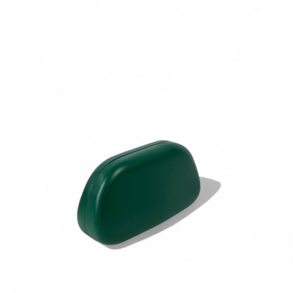 ZARA Green Sculptural Clutch – Gold Oval C-Buckle Statement Bag 💚✨