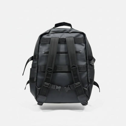 BOSS Black Backpack with Gold Logo Detail 🖤✨ | Premium Urban Travel Bag