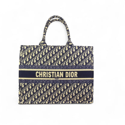 Christian Dior Book Tote Bag – Navy Oblique Canvas 💙