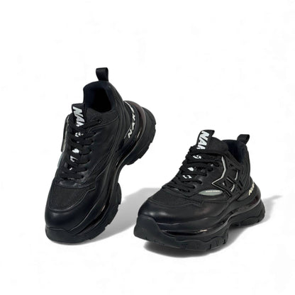 ⚡ Naked Wolfe All-Black Chunky Sneakers – Bold Power Street Luxe 👟