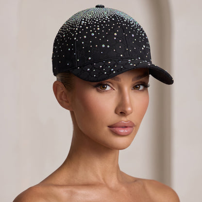 Gucci GG Crystal Baseball Cap – Black Sparkle ✨🧢