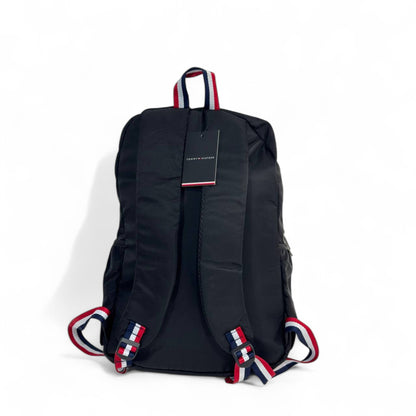 Tommy Hilfiger Red & Black Backpack – Signature Logo Stripe 🎒🔥