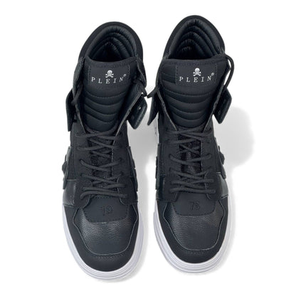 🖤 Philipp Plein High-Top “78” All Black Sneakers – Power, Precision & Attitude 👟