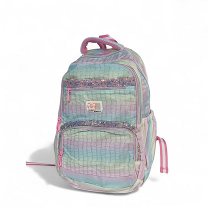 🦄 Momolly Rainbow Sparkle Pastel Backpack – For Girls 🌈✨