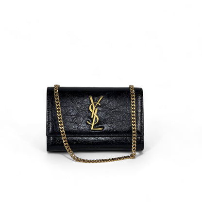 🖤 Black Luxe YSL-Style Shoulder Bag – Vintage Gold Edition 🖤