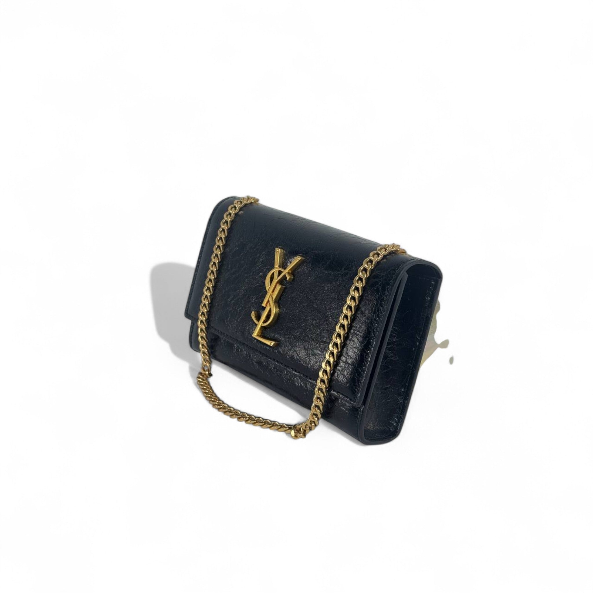 🖤 Black Luxe YSL-Style Shoulder Bag – Vintage Gold Edition 🖤