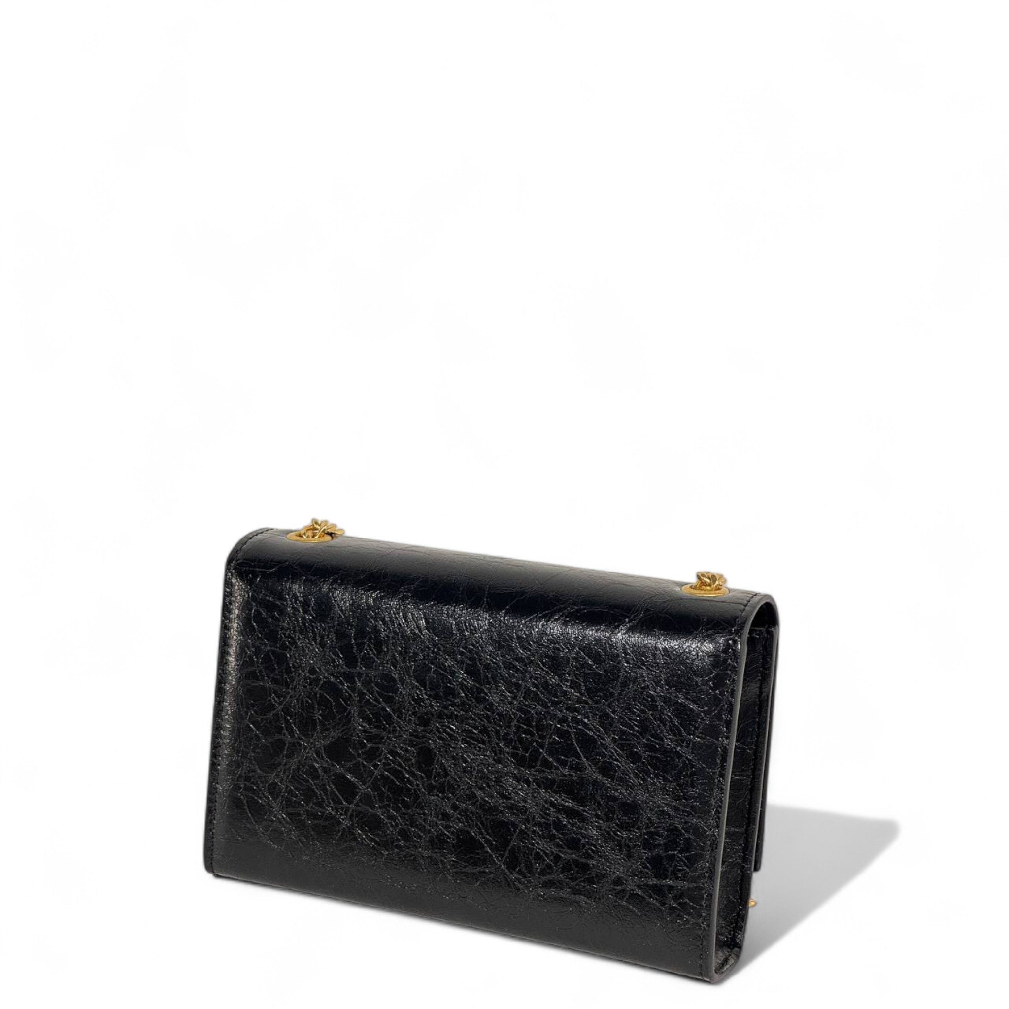 🖤 Black Luxe YSL-Style Shoulder Bag – Vintage Gold Edition 🖤