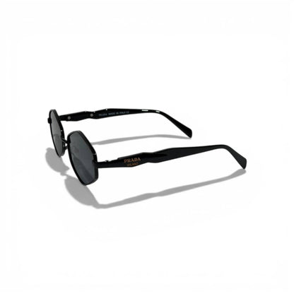 Prada Geometric Metal Sunglasses – Black Edition 🖤✨