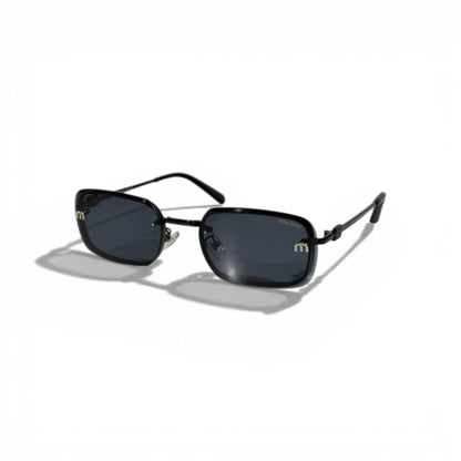 Miu Miu Slim Rectangular Sunglasses – Black Metal Edition 🖤✨